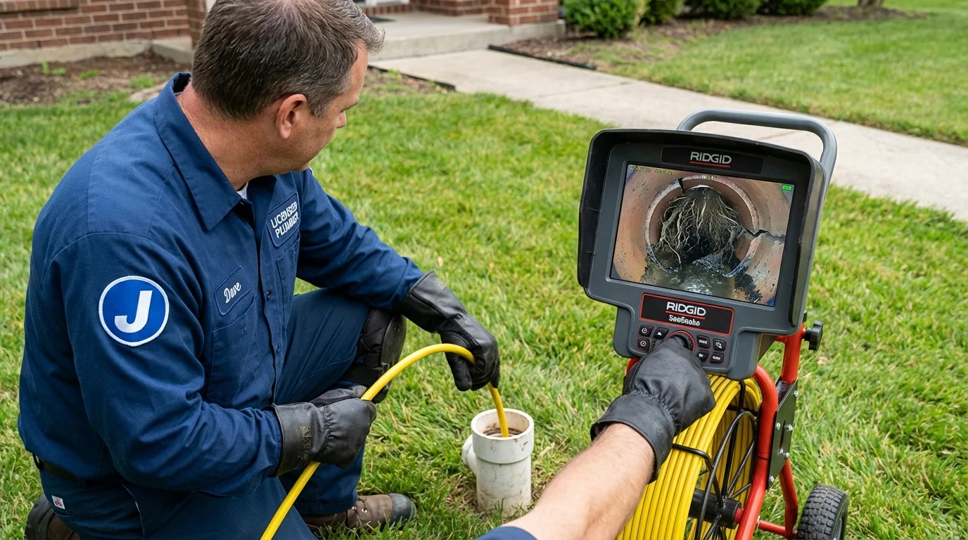 Sewer camera inspection being performed by Johns Plumbing LLC in Middleport